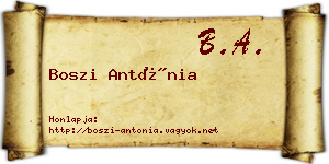 Boszi Antónia névjegykártya